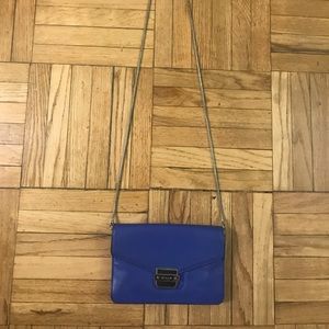 COBALT BLUE & SILVER MILLY LEATHER CROSSBODY